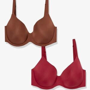 Amazon Essentials Red and Brown Bra Duo